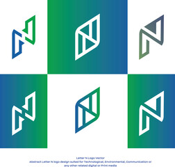 Letter N vector Logo design suitable for Telecommunications, Technological, Environmental or any other related digital or print media