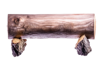 Wood plank with support, timber object on black, cut out transparent