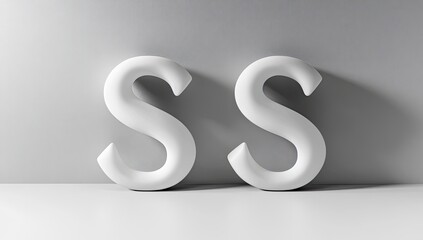 Two large, sculpted, white letters