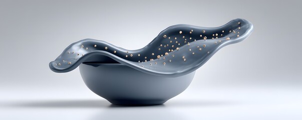 Obraz premium Surreal still life of levitating ink splashes forming celestial constellations, deep blue tones, elegant contrast, high-end artistic photography, conceptual elegance, soft glowing highlights