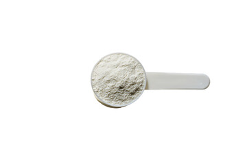 White Powder in Plastic Scoop Against Transparent Background, PNG