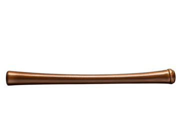 Baseball bat, bronze metallic finish isolated object, cut out transparent