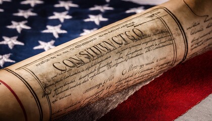 close up of the u s constitution