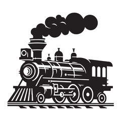 Vintage steam train locomotive with billowing smoke travel journey