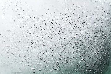 Close-up of water droplets on a textured glass surface with light reflections conveying a calm and serene atmosphere