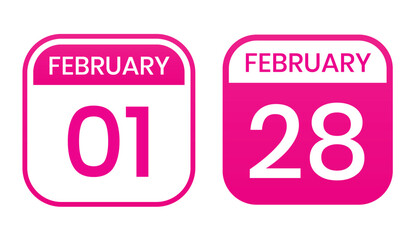 pink color daily calendar editable vector file, calendar february with shape editable date