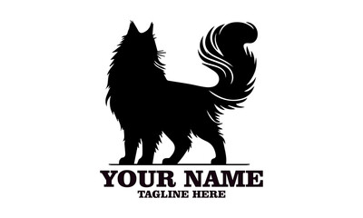 cat maine coon silhouette vector illustration, cat maine coon logo icon and cat maine coon cute vector design © Arnis