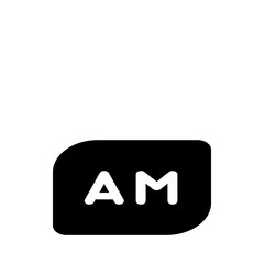 Illustration of a black rounded square containing the white letters a and m in a bold sans serif font