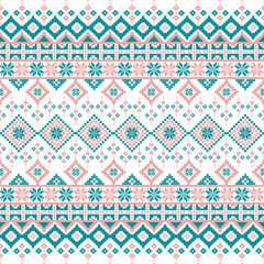 Ethnic geometric pattern with geometric elements. Design for clothing fabric textile ornamentation embroidery Hand stitched pattern 