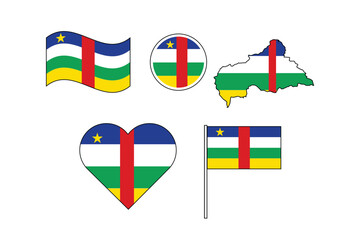 Set of badges with flag of Central African republic vector illustration