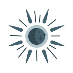 Mystical Celestial graphic - Bohemian hand drawn vector illustration in flat style.