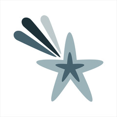 Boho star clipart - cute celestial graphic, hand drawn vector illustration in flat style.