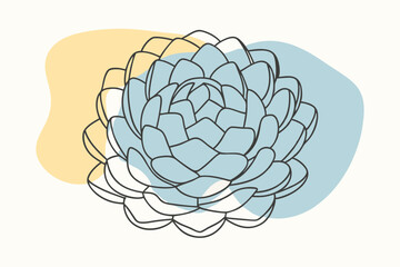 Fototapeta premium Elegant floral illustration with abstract shapes and soft colors on white background