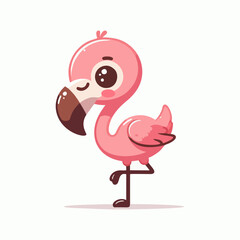 Flamingo vector, seamless pink bird pattern, tropical wildlife texture, cute summer animal art for background wallpaper, nursery design, flat illustration, textile fabric, kids tropical decor for room