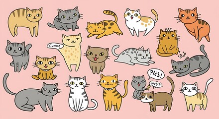 Purrfectly Adorable Cat Crew AI Generated