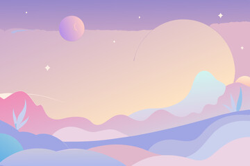Abstract gradient landscape illustrating a dreamy atmospheric scene