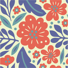 Vintage purple and orange flowers  , Vector botany elegant retro abstract floral design, Vector illustration.