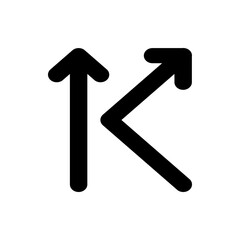 Illustration of two black arrows pointing in different directions on a white background display image