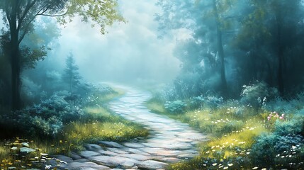 Fototapeta premium Misty forest path