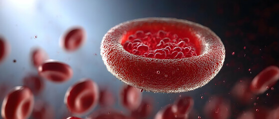 Fototapeta premium Closeup 3d Rendered Red Blood Cell