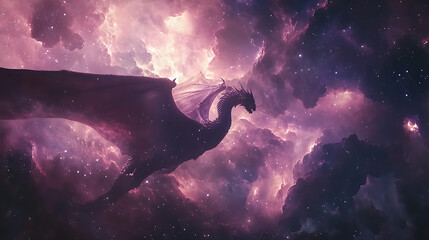 Colorful flames dance around dragon in fantasy realm high resolution picture