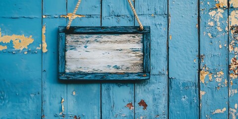 Naklejka premium old blue door