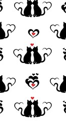 Feline Valentine's Embrace AI Generated