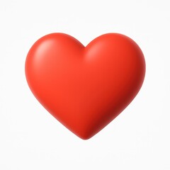 3D Red Heart Icon Symbolizing Love, Care, and Emotion