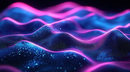 Obraz premium Abstract digital waves of glowing points (2)