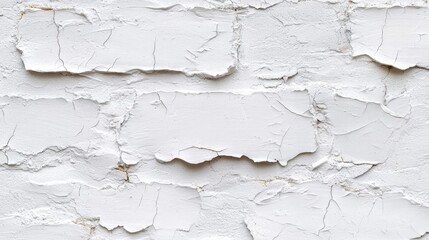 Obraz premium Textured White Brick Wall with Cracked Paint for Background or Design