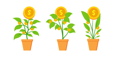 collections of Money Tree Illustration investment icon concept