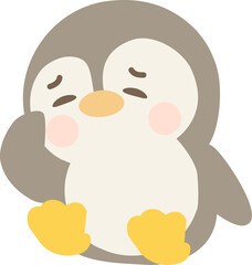 Illustration of a Sad Penguin animal