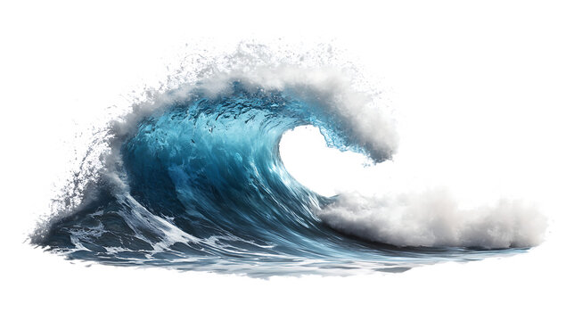 Majestic ocean wave isolated on a white background png ai generated