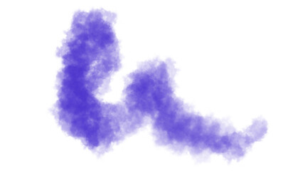 Abstract blue watercolor smoke texture on white background with soft cloudy strokes. Ideal for modern design overlays, artistic compositions, and visual effects. High-resolution isolated graphic.