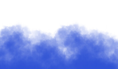 Blue watercolor cloud texture blending into white background. Ideal for abstract sky designs, creative backdrops, or artistic overlays. Soft and airy effect for modern visual projects.
