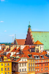 Fototapeta premium Warsaw, capital of Poland houses aerial view