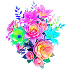 Neon Colors Flower Bouquet