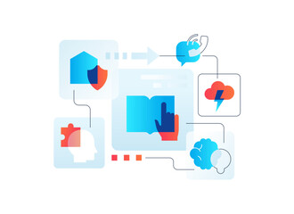 Smart solutions and ideas - flat design style illustration