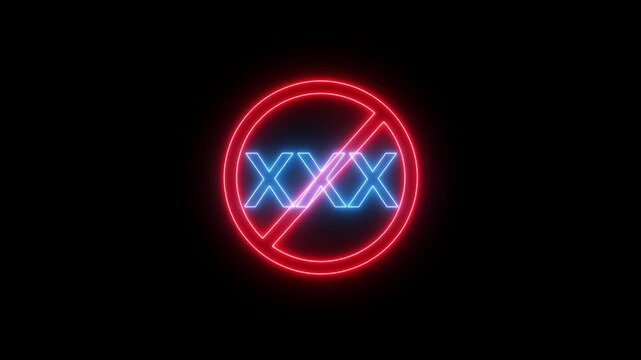 Isolated prohitiotion sign triple x for adult content, sex video, pornograpic item. xxx adults only content sign 3d
