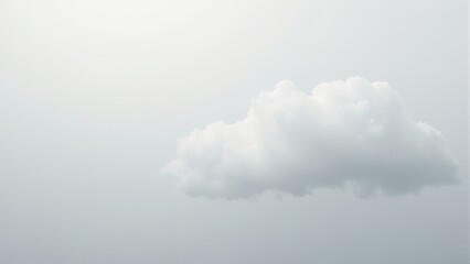 Solitary White Cloud In A Pale Sky