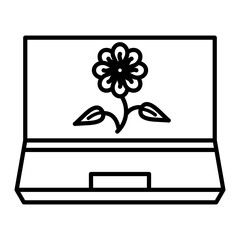 Laptop eco icon