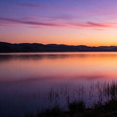 Fototapeta premium sunset over the river