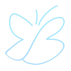 Obraz premium Butterfly Icons in Line & Fill – Soft Pastel | Blue Icon (Transparent PNG) | Curved Line Butterfly