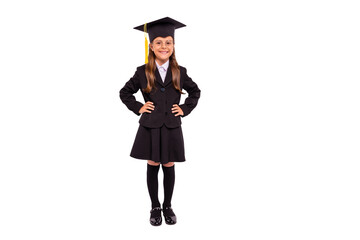 Full length body size view of her she nice attractive diligent clever smart intelligent cheerful...