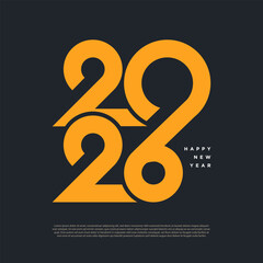 Obraz premium Creative concept of 2026 Happy New Year poster.