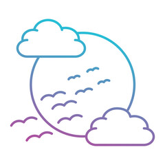 Moon in clouds icon