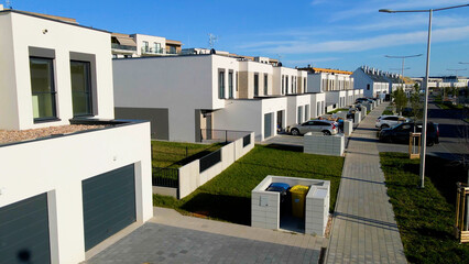 Fototapeta premium Modern area houses streets townhouse nature city