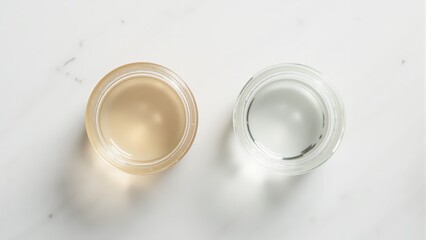 Two Glass Jars With Liquid