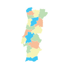 Obraz premium Simple Political Map of Portugal
