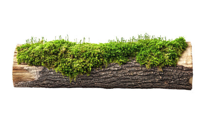 Moss-covered log, horizontal view